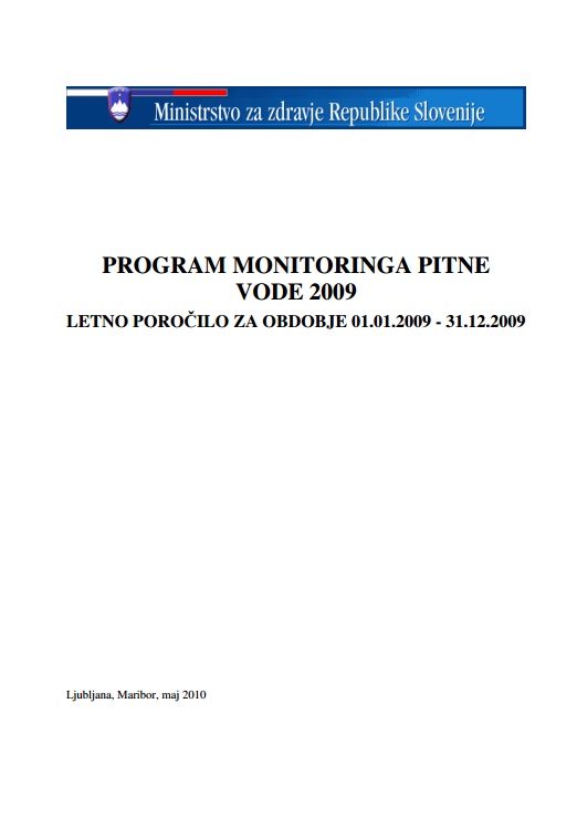 Letno poročilo o pitni vodi v Sloveniji 2009