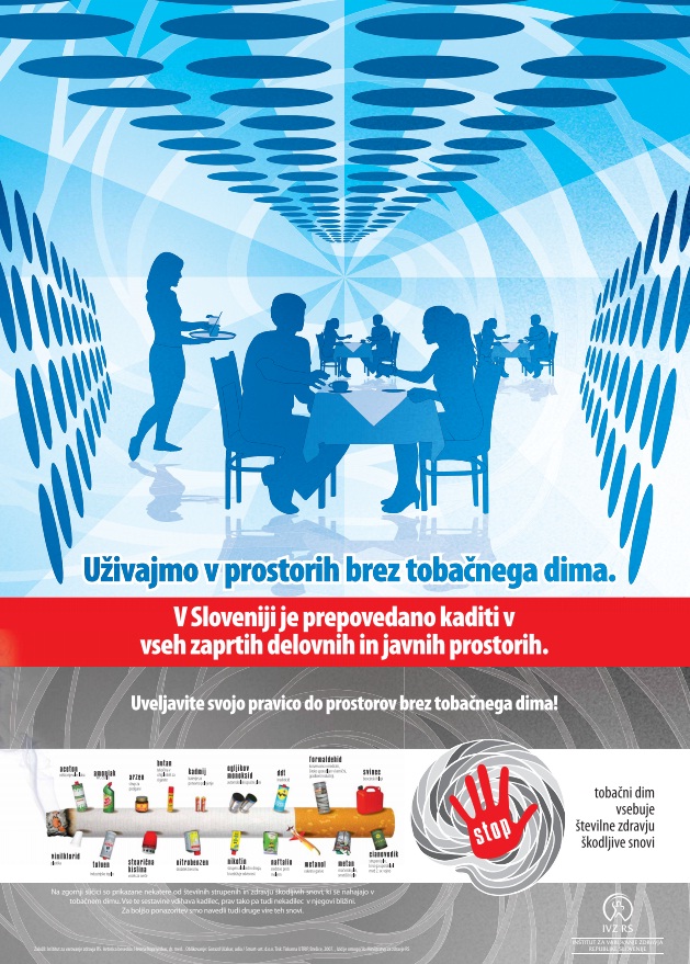 Uživajmo v prostorih brez tobačnega dima – plakat